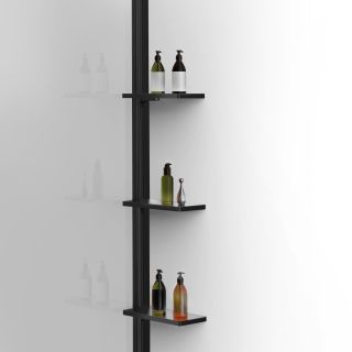 Душевая перегородка Vincea Walk-In VSW-1HWS700CLB, 700*2000, черный, стекло прозрачноe