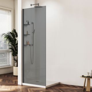 Душевая перегородка Vincea Walk-In VSW-1HWS900CGGM, 900*2000, вороненая сталь, стекло тонированное