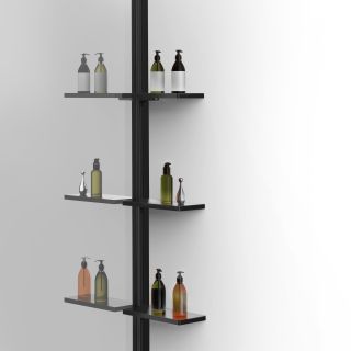 Душевая перегородка Vincea Walk-In VSW-1HWS900MRB, 900*2000, черный матовый, стекло зеркальное