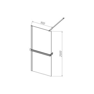 Душевая перегородка Vincea Walk-In HR VSW-4HR900CGG, 900*2000, брашированное золото, стекло тонированное