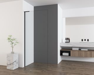 Душевая перегородка Vincea Walk-In VSW-7HA900CLB, 900*2000, черный матовый, стекло прозрачное