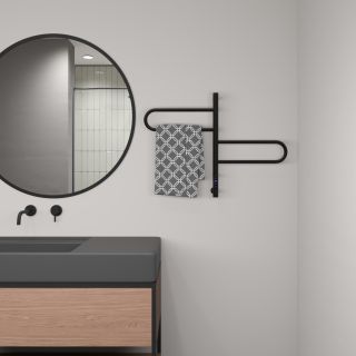 Полотенцесушитель электрический Vincea VTD-1R1CBE 4460, черный, таймер