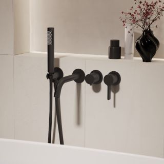 Смеситель для ванны Vincea Villa VTFW-1VL1MB, встраиваемый, черный