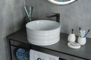 Раковина Gid W969 51174 накладная белая 41x41x18