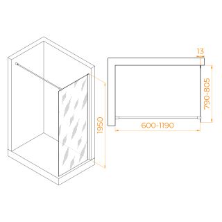Душевая перегородка RGW WA-010B 351001008-14 80см чёрный