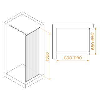 Душевая перегородка RGW WA-08W 06100807-155 70см белый