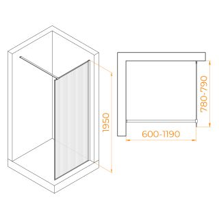 Душевая перегородка RGW WA-08G 06100808-156 80см золото