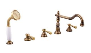 Смеситель на борт ванны Rav Slezak Morava retro MK464.5PSM бронза