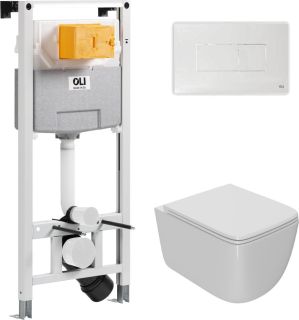 Комплект унитаза с инсталляцией Point Меркурий 879235pKA01+PN41831GM с сиденьем Микролифт