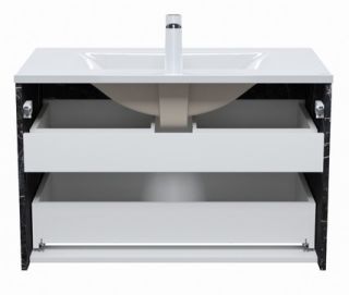 Подвесная тумба с раковиной IDDIS Cloud CLO80B0i95K 80см белый/чёрный мрамор