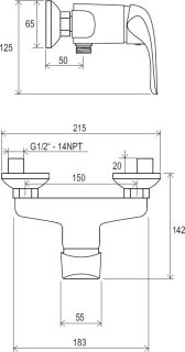 Смеситель Ravak RS 032.00/150 Rosa X070012 для душа