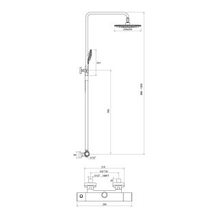 Душевая стойка Ravak 10° TD 091.00/150 X070103 с термостатом