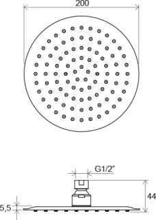 Верхний душ Ravak Chrome 984.01 X07P335 200 мм
