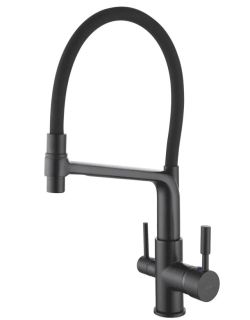 Смеситель для кухни Rose R658H чёрный матовый