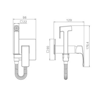 Гигиенический душ со смесителем Raglo R02.54.03 золотой сатин
