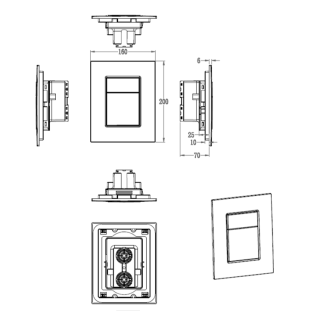 Кнопка смыва для инсталляции пневматическая Wonzon & Woghand WW-IB256-CR хром