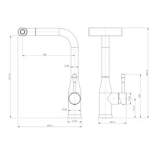 Смеситель для кухни Splenka S206.49.06 с мультифункциональным изливом чёрный