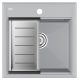 Комплект Paulmark: мойка Stepia 50 и коландер Advance PM115051-GRS+A375-BS серый дым/брашированная нержавеющая сталь