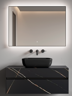 Зеркало с подсветкой Armadi Art 543-100-GM 100 см оружейная сталь