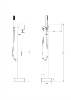 Напольный смеситель для ванны Wonzon & Woghand Stick WW-88649901-CR хром