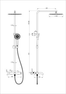 Душевая стойка Wonzon & Woghand Stick WW-88739017-MB чёрный матовый