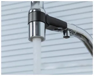 Смесители для кухни Gappo G4398-80 под фильтр с гибким изливом хром/чёрный