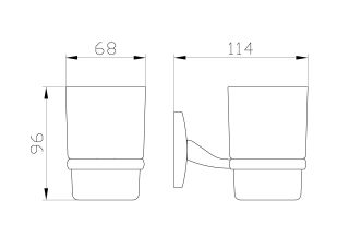 Стакан для зубных щеток с держателем Wonzon & Woghand Porto WW-1101 хром