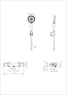 Смеситель для душа Wonzon & Woghand INN 2 WW-A2006-A-MB с термостатом чёрный матовый