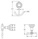 Крючок для ванной комнаты двойной Rose RG1121 хром