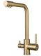 Смеситель для кухни Shevanik S328G с подключением фильтра золотой сатин