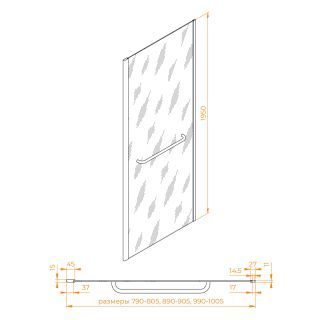 Боковая панель RGW Z-060-2 352206200-11 100см хром