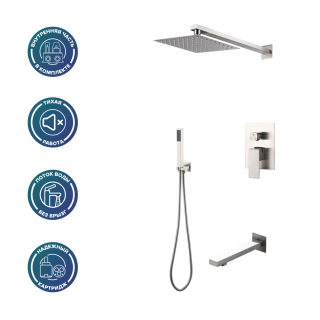 Душевой комплект РМС SUS129-2S нержавеющая сталь