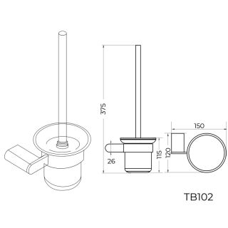 Ершик для унитаза Knotlor TB102C, хром