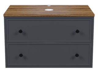 Тумба подвесная IDDIS Torr TOR80DMi95K со столешницей 80см орех макадамия/тёмно-серый