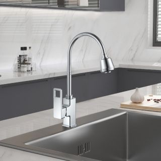 Смеситель для кухни Haiba HB73615 с гибким изливом хром