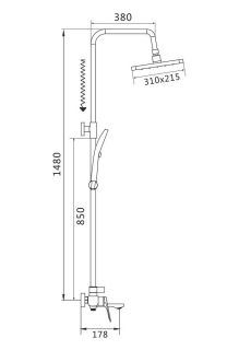 Душевая стойка Shevanik S9136T оружейная сталь