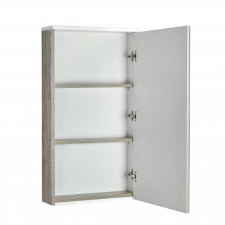 Зеркальный шкаф Акватон Эмма 46см белый/дуб наварра 1A221802EAD80