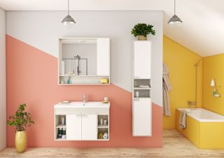 Зеркальный шкаф Аватон Флай 100см белый/дуб крафт 1A237802FAX10