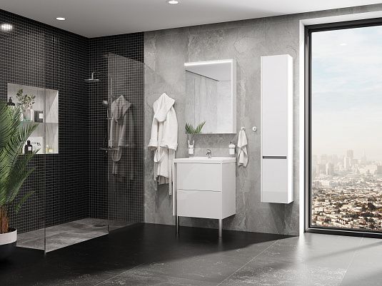 Зеркальный шкаф Акватон Стоун 60см белый 1A231502SX010