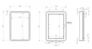 Зеркало с подсветкой ABBER Kristall AT6701Rubin 55см красный