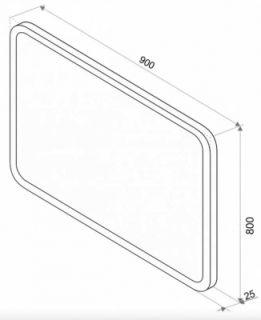 Зеркало с подсветкой Continent Demure ЗЛП880 с сенсорным выключателем 90см