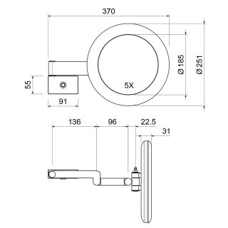 Зеркало с подсветкой Timo Petruma 15276/03 чёрный матовый