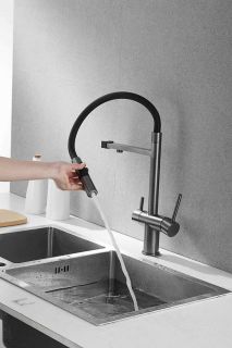 Смеситель для кухни Rose R958T пепельный