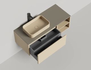 Подвесная тумба Salini Domino 27D112A 120см эмаль с открытой полкой