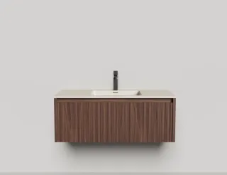 Подвесная тумба Salini Domino 27D210INF 100см шпон/фрезерованный фасад под встраиваемую раковину