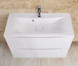 Тумба под раковину BelBagno напольная 90x85см Bianco Lucido MARINO-900-2C-PIA-BL-P
