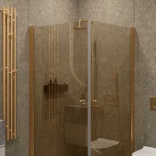 Душевой уголок на монопетле by Deonria U-80-79-6-BR-G 80x79см золото/бронза