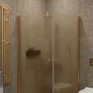 Душевой уголок на монопетле by Deonria U-80-79-6-BR/M-G 80x79см золото/бронза матовая